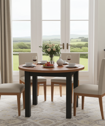 The Cillian Modern Round Extendable Dining Table 100-140cm