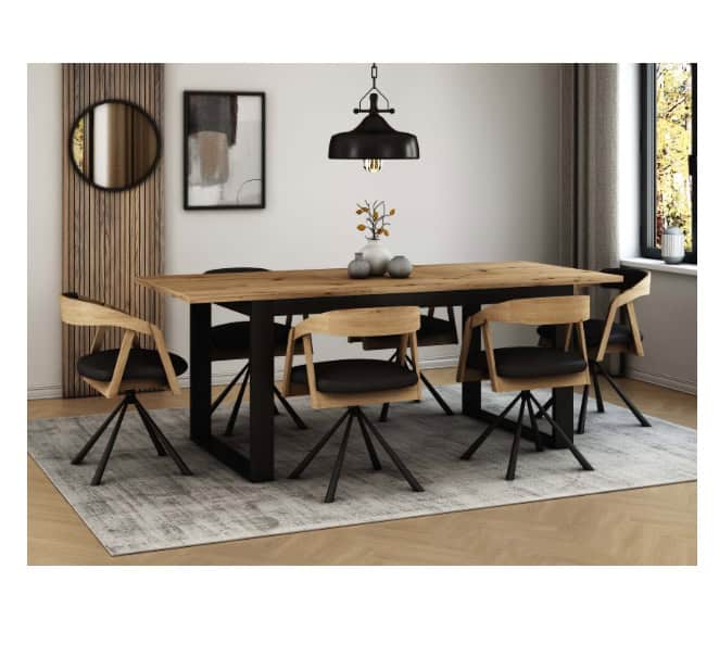 Vanguard Oak Swivel Dining Armchair 180° Rotation