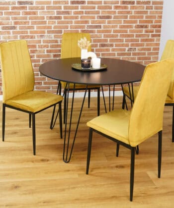 Velo Modern Gold Velvet Upholstered Dining Chair