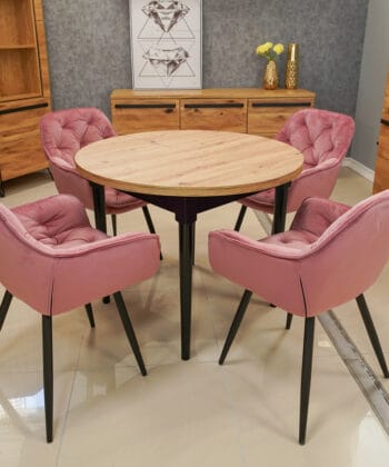 Vitos Pink Velvet Armchair