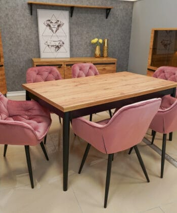 Vitos Pink Velvet Armchair