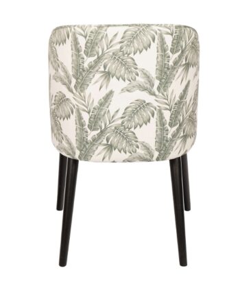 Zeno 890 Monstera Green Dining Chair Beech Wood Floral Velvet