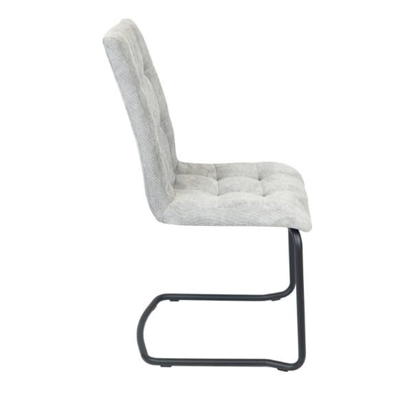 Zeno KR-16 Grey Pattern Sled Chair – Metal Runners Upholstered