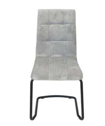 Zeno KR-16 Grey Pattern Sled Chair – Metal Runners Upholstered