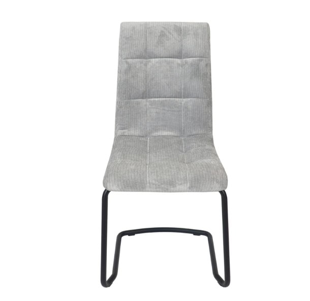 Zeno KR-16 Grey Pattern Sled Chair – Metal Runners Upholstered