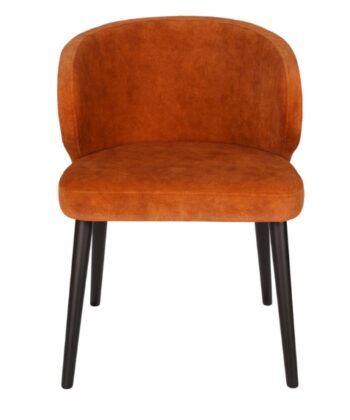 Zeno Orange Pattern Dining Chair Black Matte Beech Frame
