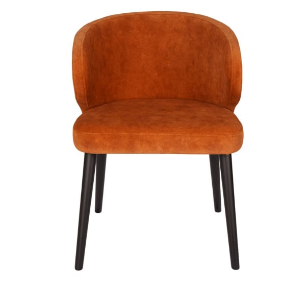Zeno Orange Pattern Dining Chair Black Matte Beech Frame