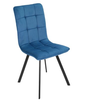 Zeno Orlando Black Velvet Dining Chair – Quilted Monolith 95