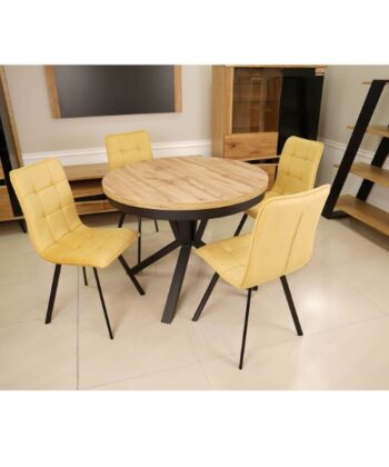 Zeno Orlando Black Velvet Dining Chair – Quilted Monolith 95