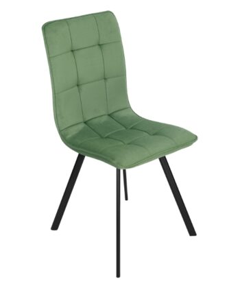 Zeno Orlando Black Velvet Dining Chair – Quilted Monolith 95