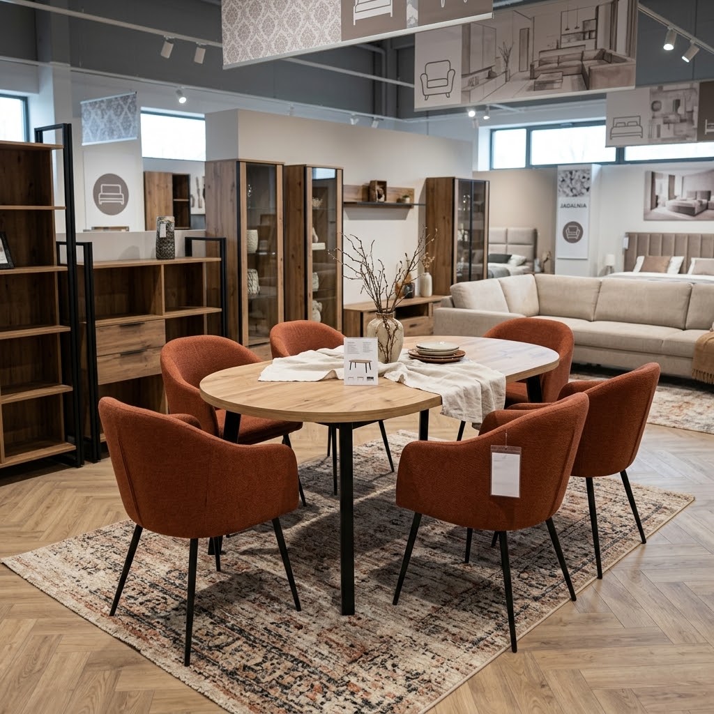 Arvian Extendable Round Dining Table Wotan Oak Matte Black Steel (Ø 80 / Ø 90 / Ø 100 cm — Extends to 130–200 cm)