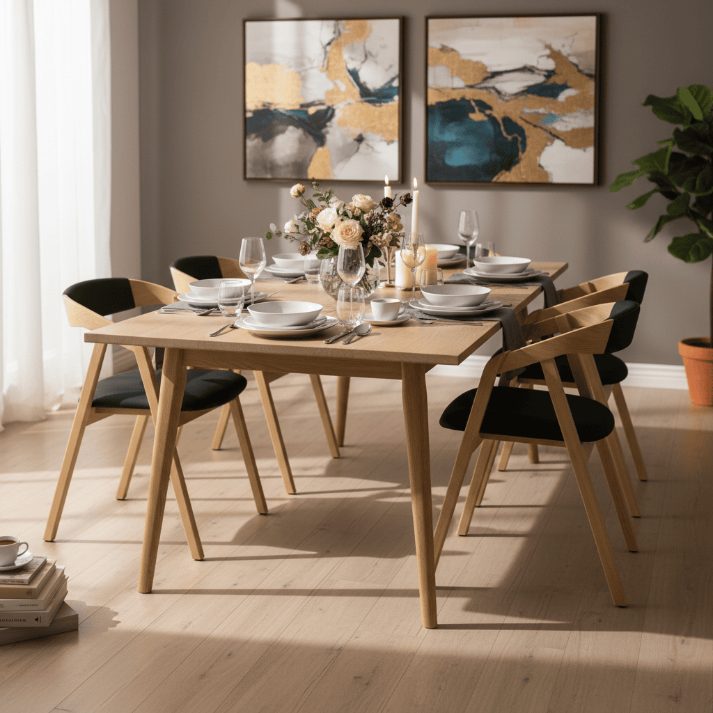 Ardena Extendable Dining Table with Natural Oak Veneer