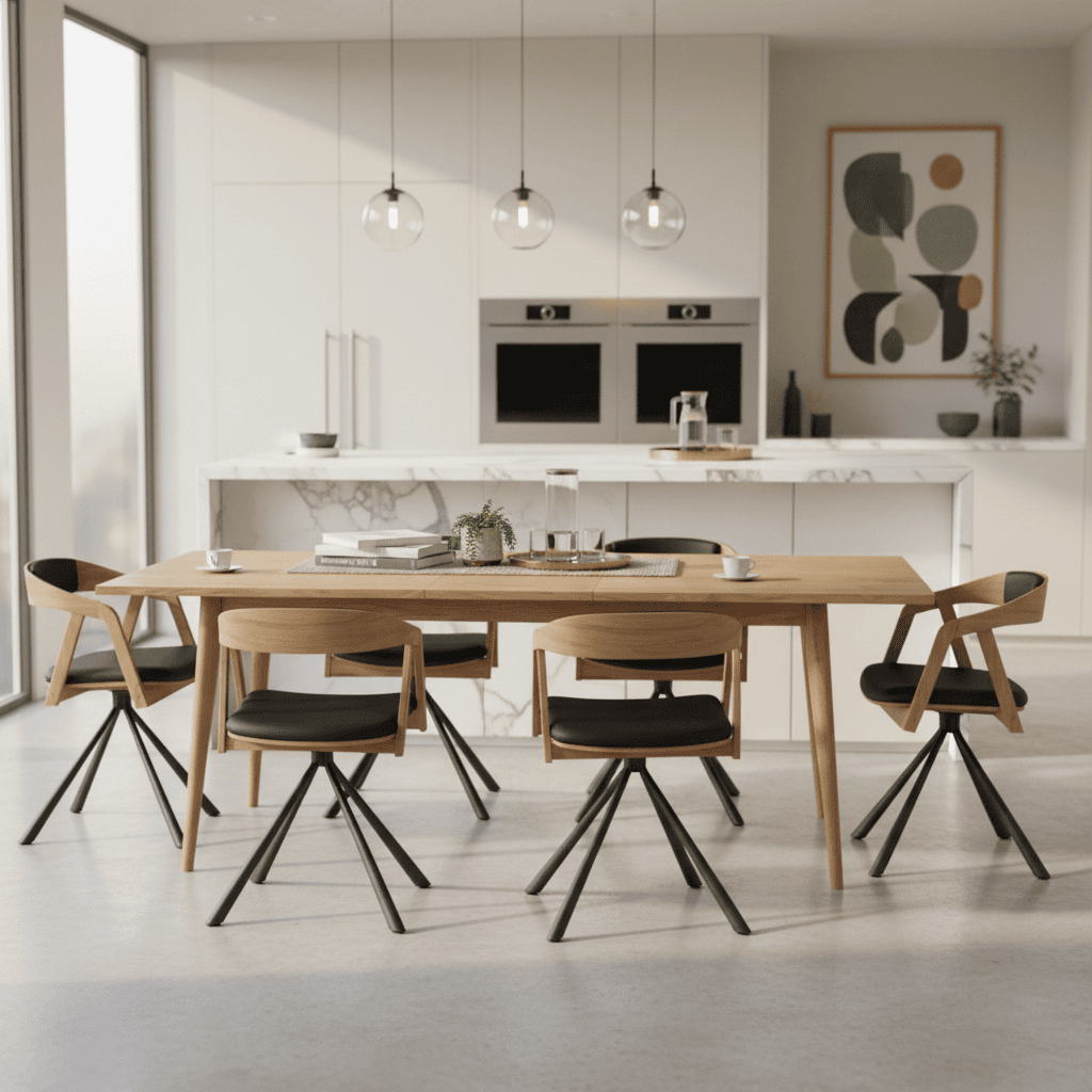 Ardena Extendable Dining Table with Natural Oak Veneer