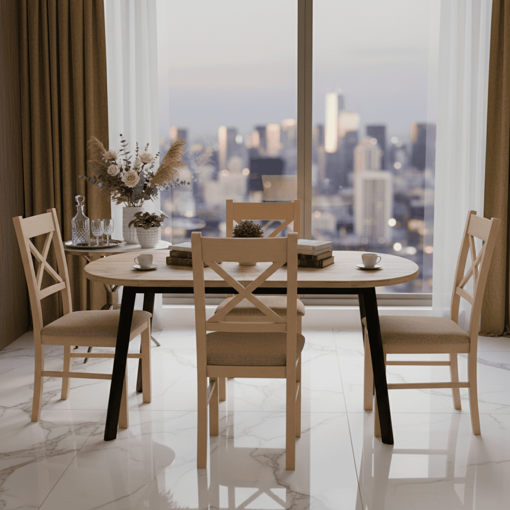 Arvian Extendable Round Dining Table 80-130cm