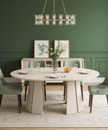 Sterling Extendable Round Dining Table – Cashmere 100 to 180cm
