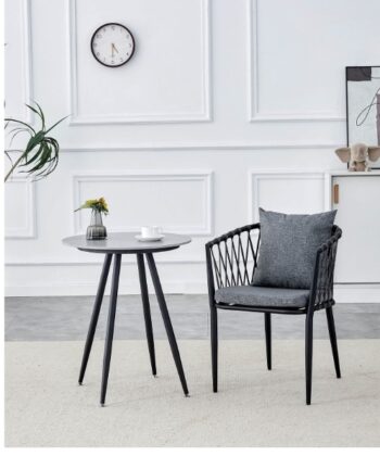 Melora Round Outdoor Table with Grey Sintered Stone