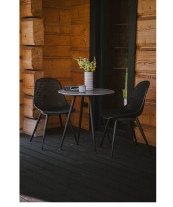 Melora Round Outdoor Table with Grey Sintered Stone