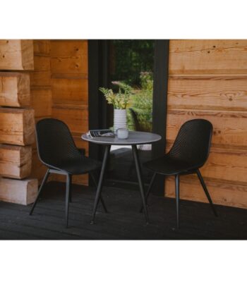 Melora Round Outdoor Table with Grey Sintered Stone
