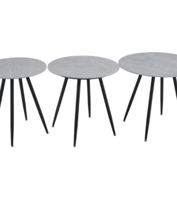Melora Round Outdoor Table with Grey Sintered Stone