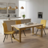 Valanis Extendable Dining Table Gold 120 x 80 + 40 cm