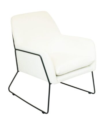 Bellmere White Boucle Lounge Armchair