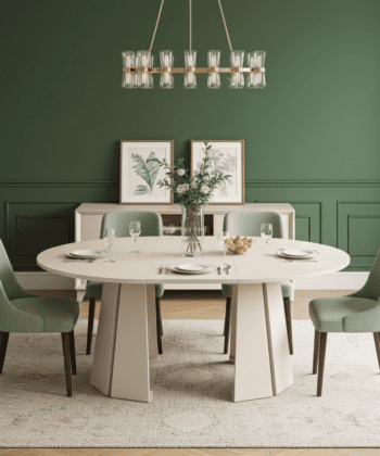 Sterling Extendable Round Dining Table &ndash; Cashmere 100 to 180cm
