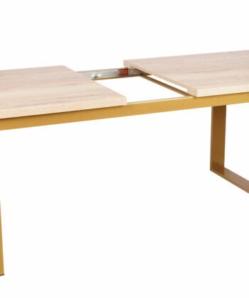 Valanis Extendable Dining Table Gold 120 x 80 + 40 cm
