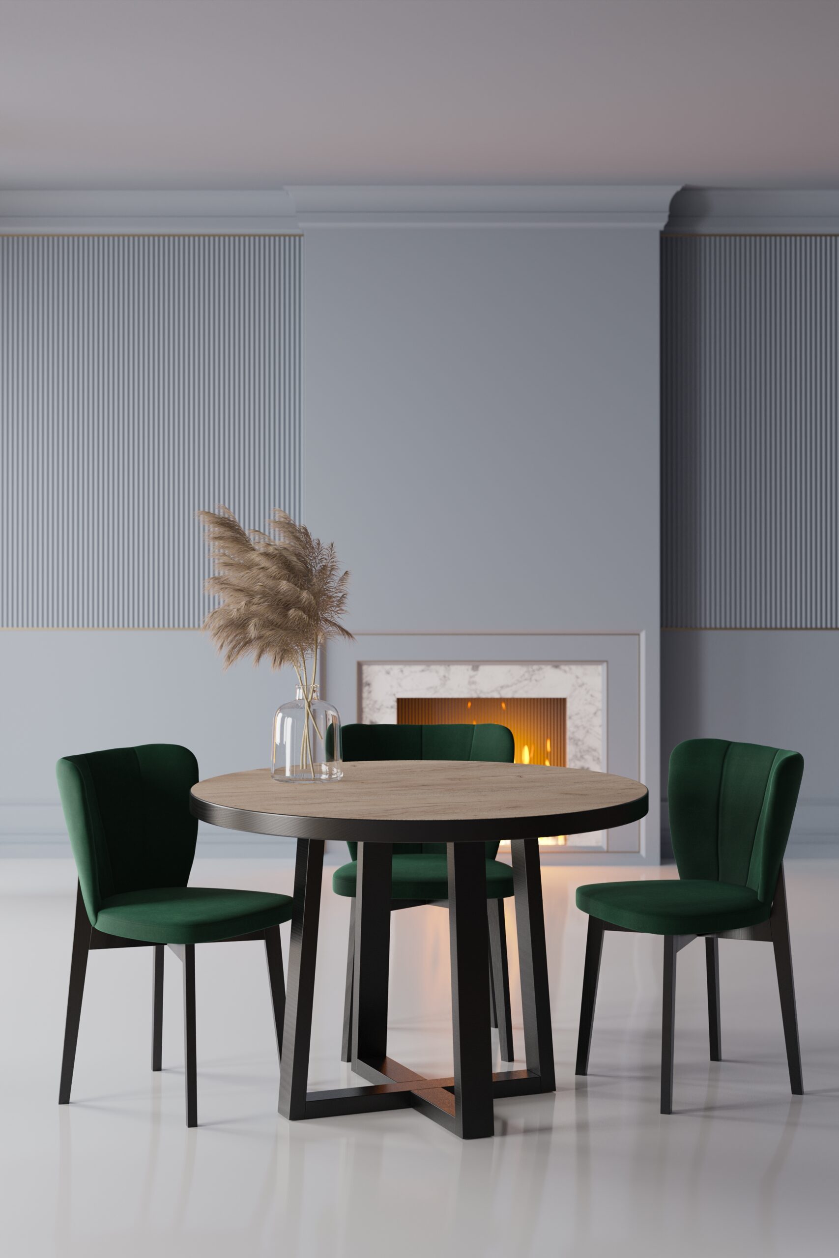 Family enjoying a meal around an extendable dining table