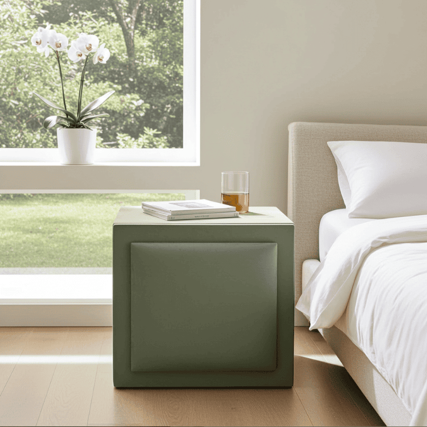 Small and large bedside table examples to suit different bedroom sizes