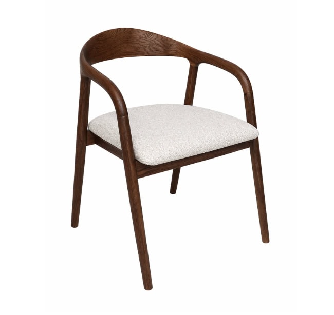 Modern wooden armchair with white cushioned seat for stylish home decor.