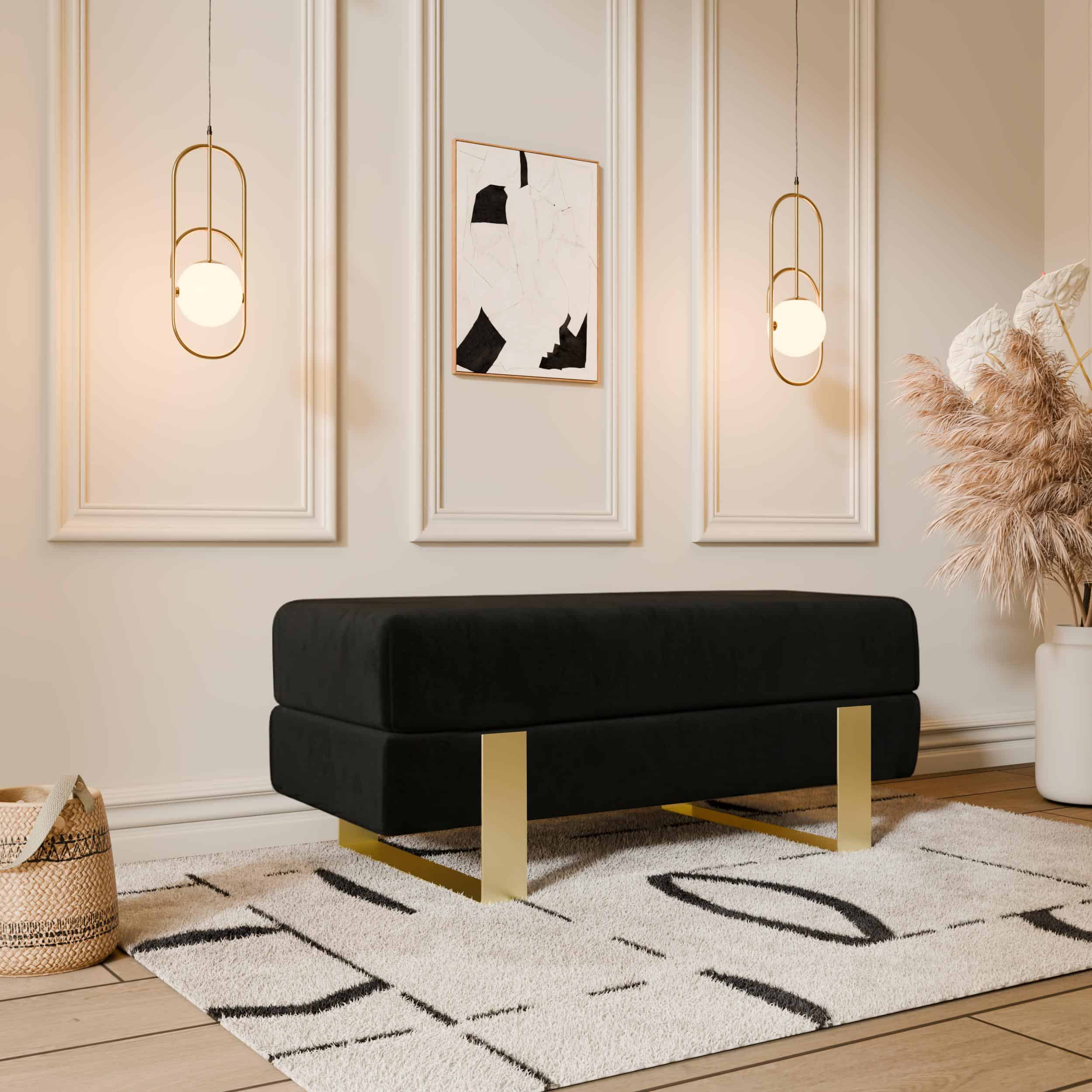 Bespoke custom hallway bench in a refined terraced Dublin home
