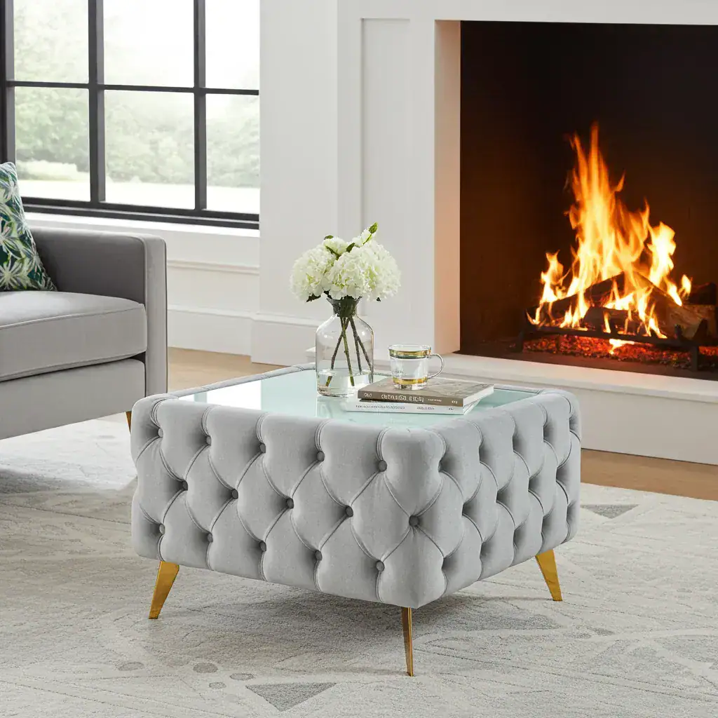 Person vacuuming handcrafted upholstered sofa to maintain cleanliness