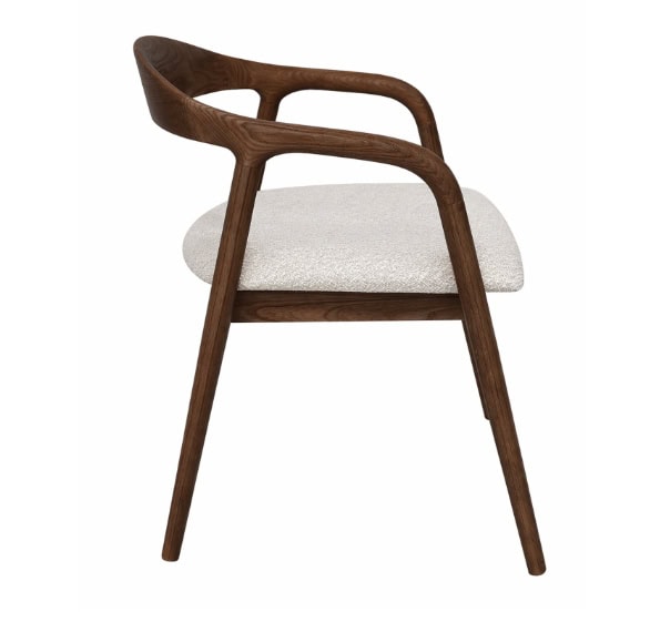 Elegant wooden armchair with a cushioned seat, perfect for modern and stylish interiors.