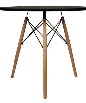 Stylish black and wooden coffee table with modern design and sturdy legs for contemporary living spa.
