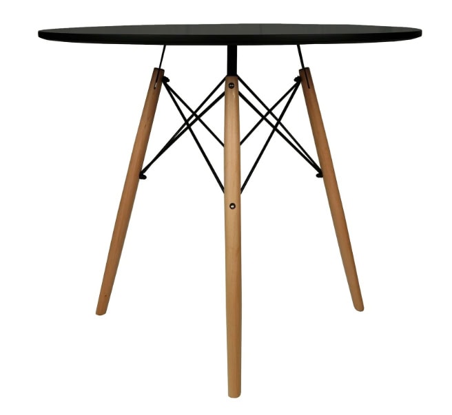 Stylish black and wooden coffee table with modern design and sturdy legs for contemporary living spa.