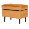 Velora Grey Velvet Pouf with Beech Wood Legs in Wenge Finish