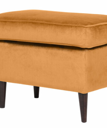 Velora Velvet Pouf with Beech Wood Legs