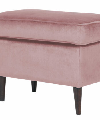 Velora Velvet Pouf with Beech Wood Legs