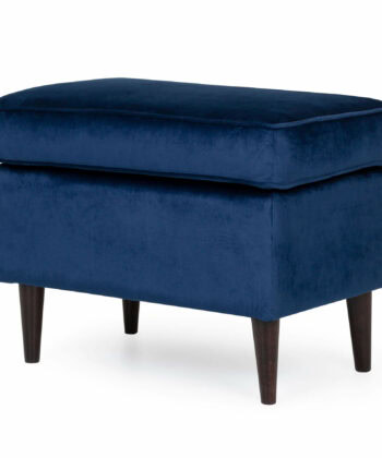 Velora Velvet Pouf with Beech Wood Legs