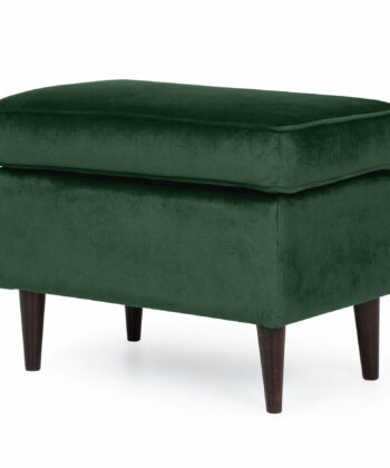 Velora Velvet Pouf with Beech Wood Legs