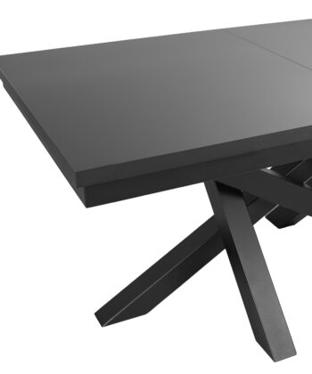 Alveris Rectangular Extendable Acrylic Dining Table 140-180×80 cm – Anthracite Loft Desk