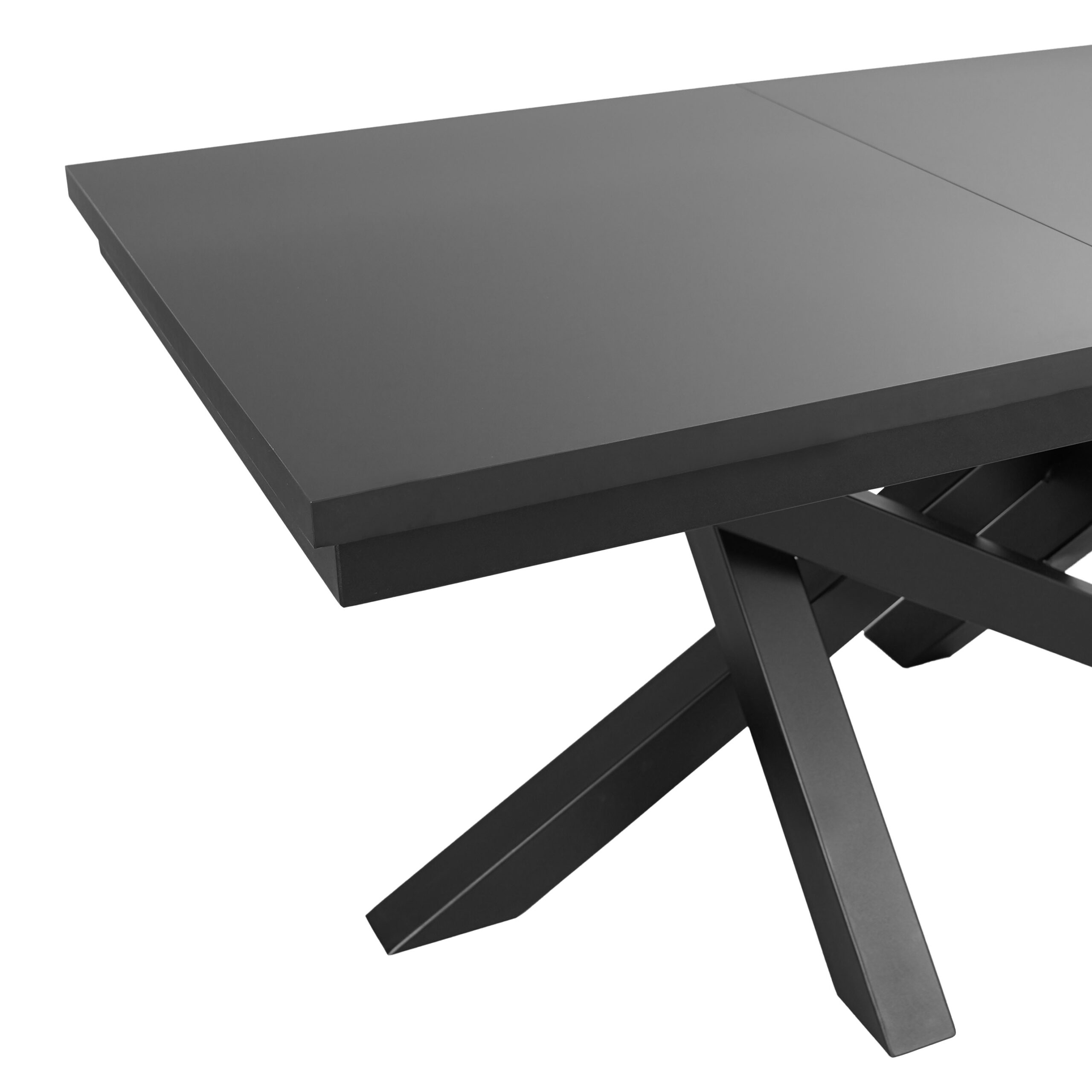Alveris Rectangular Extendable Acrylic Dining Table 140-180×80 cm – Anthracite Loft Desk