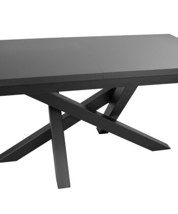 Alveris Rectangular Extendable Acrylic Dining Table 140-180×80 cm – Anthracite Loft Desk