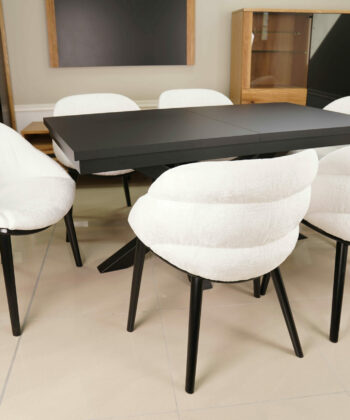 Alveris Rectangular Extendable Acrylic Dining Table 140-180×80 cm – Anthracite Loft Desk