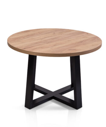 Alveris Round Extendable Acrylic Dining Table 100-140-180cm – Anthracite Loft Desk