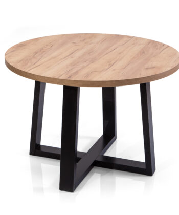Alveris Round Extendable Acrylic Dining Table 100-140-180cm – Anthracite Loft Desk