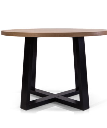 Alveris Round Extendable Acrylic Dining Table 100-140-180cm – Anthracite Loft Desk