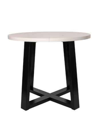 Alveris Round Extendable Acrylic Dining Table 100-140-180cm – Anthracite Loft Desk