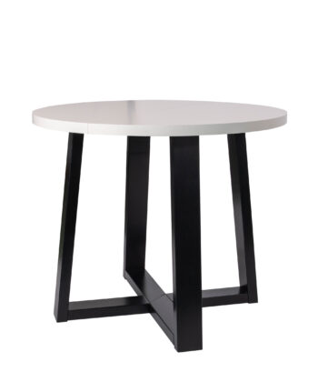 Alveris Round Extendable Acrylic Dining Table 100-140-180cm – Anthracite Loft Desk