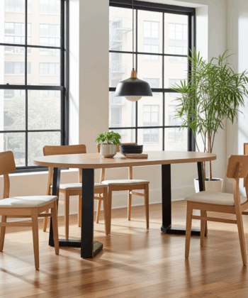 Alveris Round Extendable Acrylic Dining Table 100-140-180cm – Anthracite Loft Desk